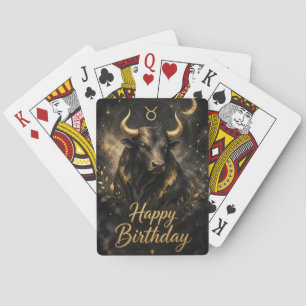 Taurus Happy Birthday Zodiac Design Playing Cards