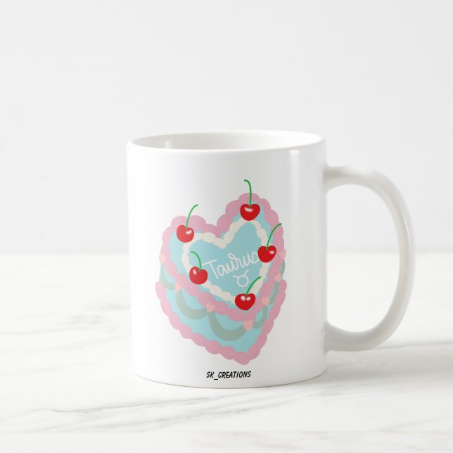 Taurus Heart Cake Mug (Right)