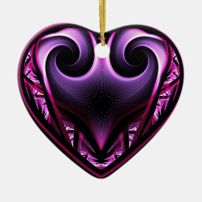 Taurus Heart Fractal Christmas Tree Ornament (Front)