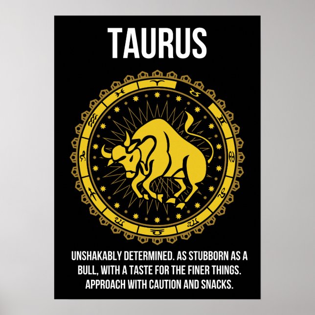 Taurus - Horoscope, Funny Zodiac Sign Humour (Front)