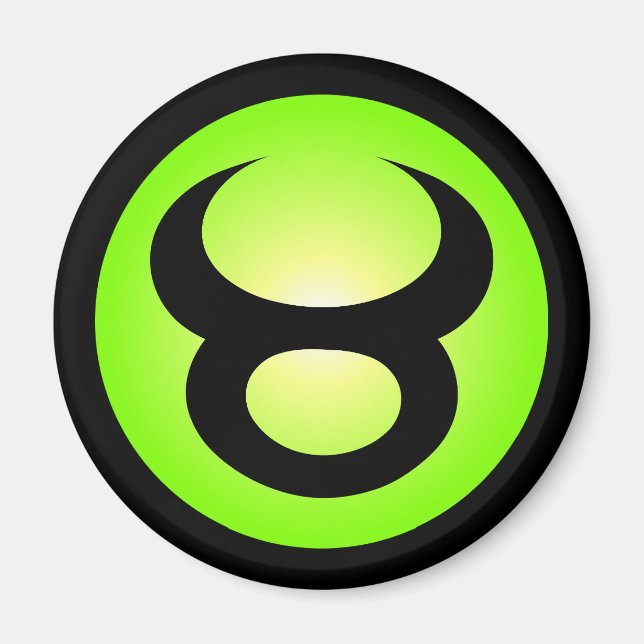 Taurus Horoscope Sign Sunny Green Magnet (Front)