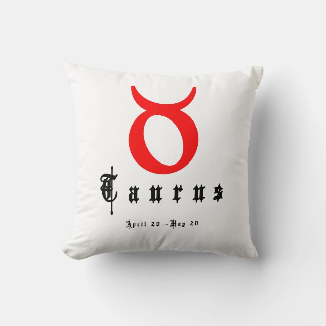 Taurus, Horoscope, zodiac, astrology Cushion (Front)