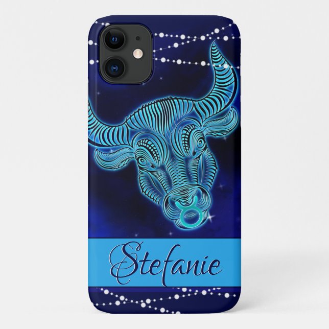 Taurus in Dark Blue Case-Mate iPhone Case (Back)