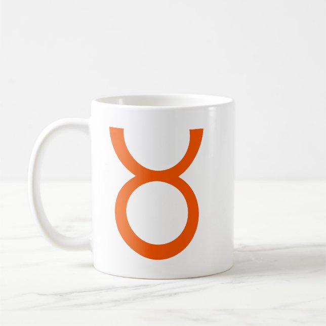 Taurus in Orange Coffee Mug (Left)