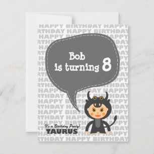 Taurus Kids Party Invitation