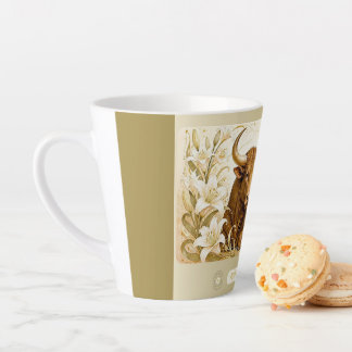 Taurus Lily Art Nouveau Small Latte Mug