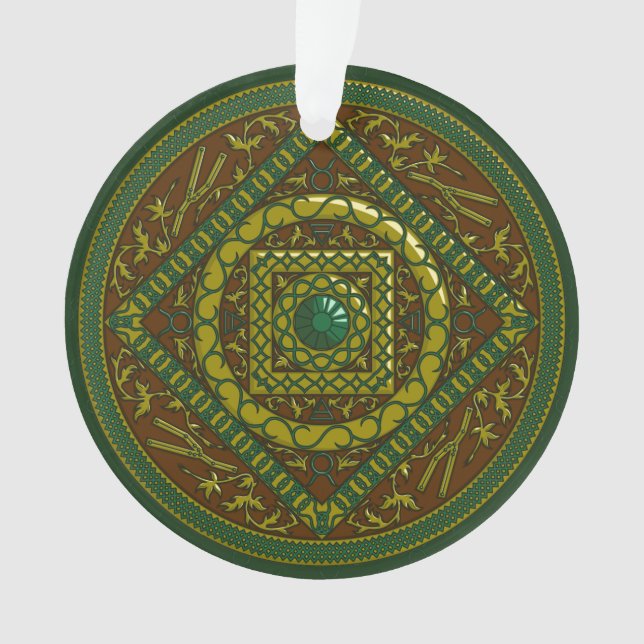 Taurus Mandala Acrylic Ornament (Front)