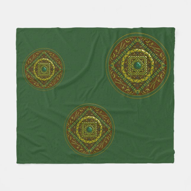 Taurus Mandala Fleece Blanket (Front (Horizontal))