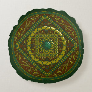 Taurus Mandala Round Pillow