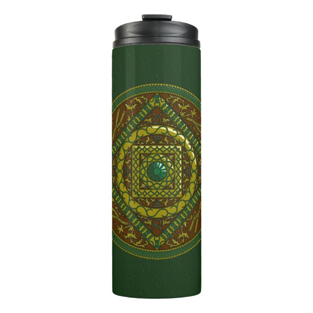 Taurus Mandala Thermal Tumbler (Front)
