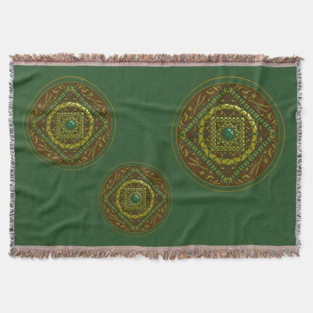 Taurus Mandala Throw Blanket (Front)