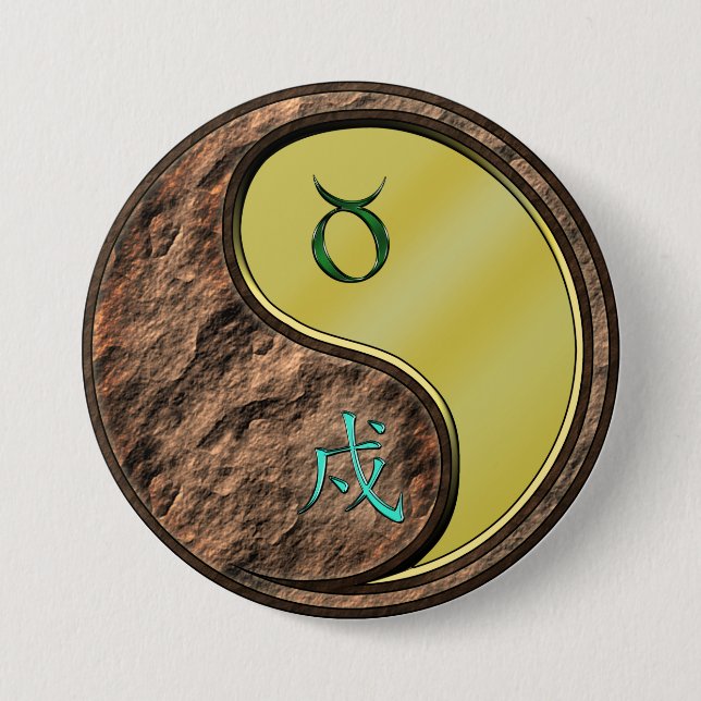 Taurus & Metal Dog 7.5 Cm Round Badge (Front)