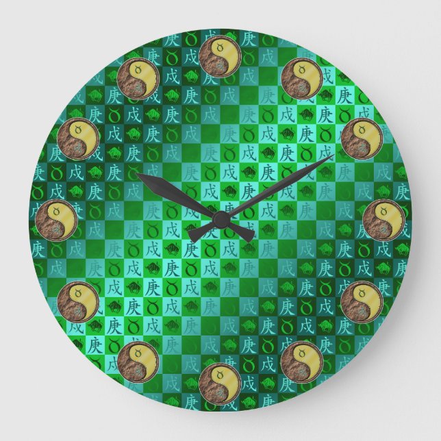 Taurus & Metal Dog Large Clock (Front)