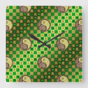 Taurus & Metal Dragon Square Wall Clock