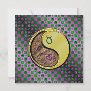 Taurus & Metal Rooster Card