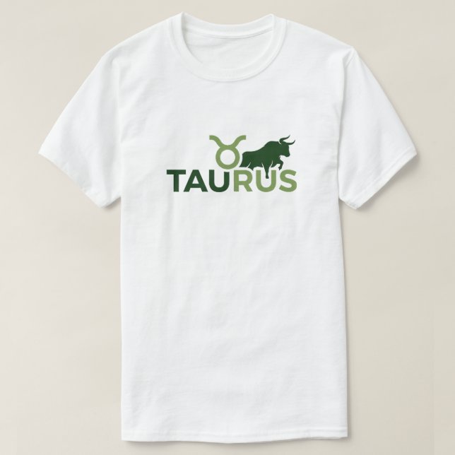 Taurus Modern Overlap Typography Zodiac Graphic T-Shirt (Design Front)
