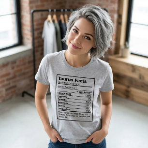 Taurus Nutrition Fact Zodiac T-Shirt