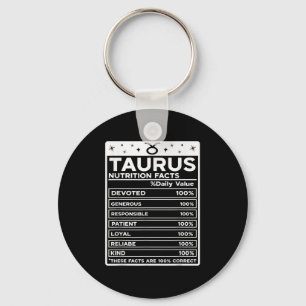 Taurus Nutritional Style Zodiac Design, Taurus Key Ring