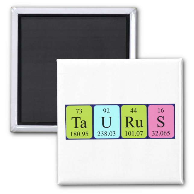 Taurus periodic table name magnet (Front)