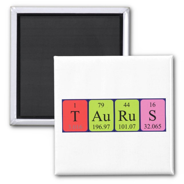 Taurus periodic table name magnet (Front)