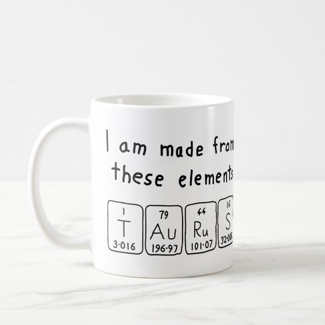 Taurus periodic table name mug (Left)