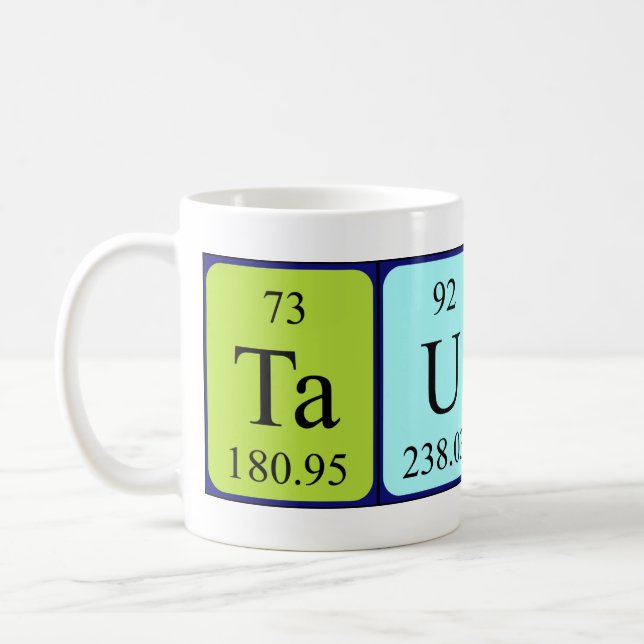 Taurus periodic table name mug (Left)