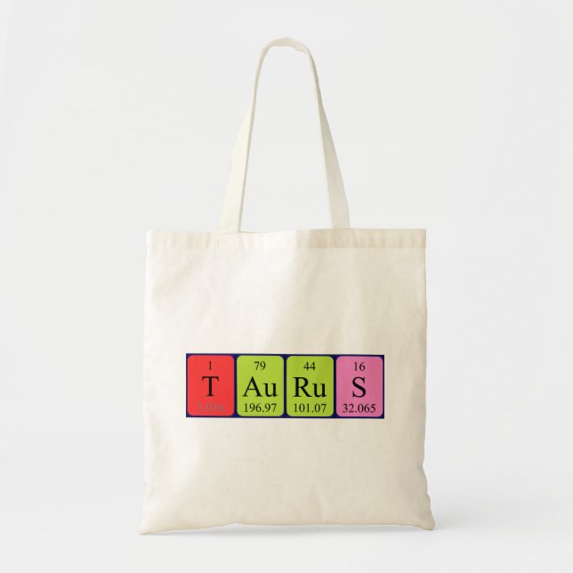 Taurus periodic table name tote bag (Front)