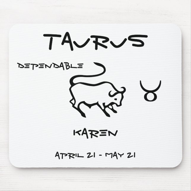 Taurus Personalised Mouse Mat (Front)