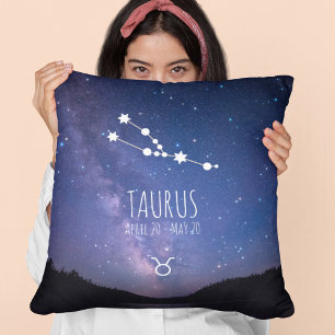 Taurus   Personalised Zodiac Constellation Cushion