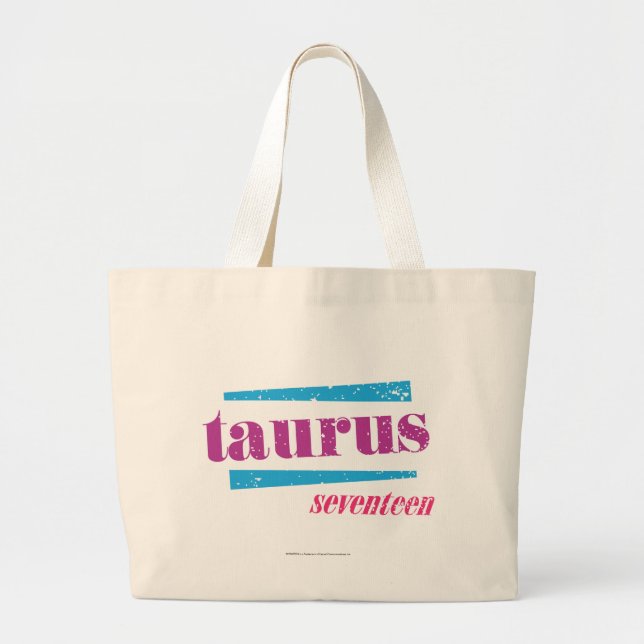 Taurus Purple Large Tote Bag (Front)