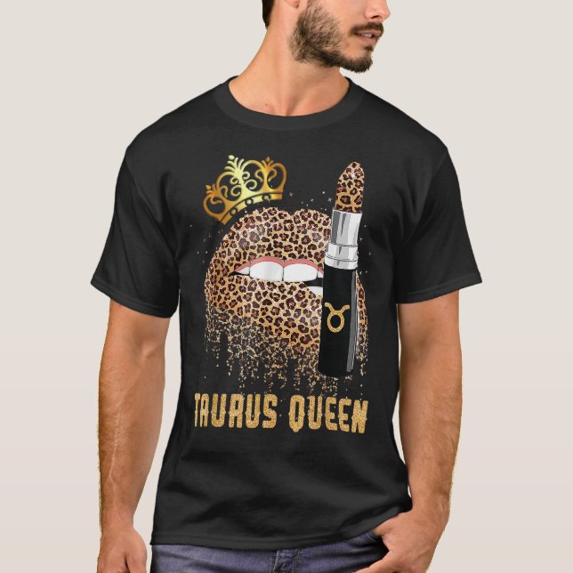 Taurus Queen Leopard Lips Tee Taurus (Front)