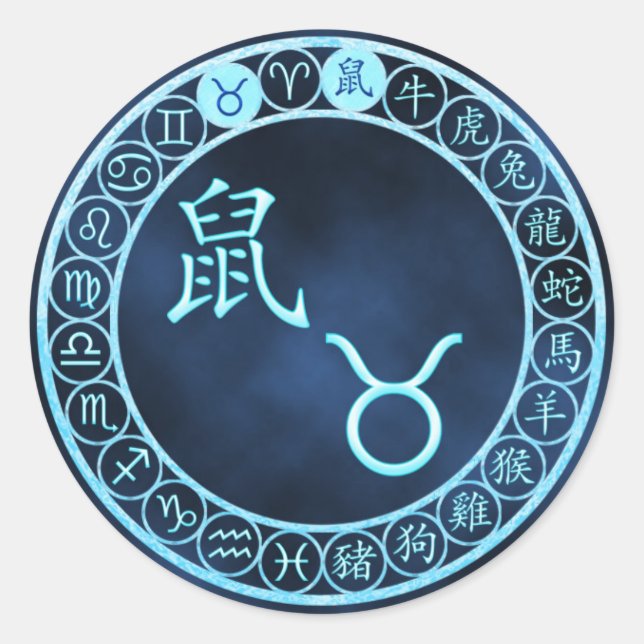 Taurus/Rat Classic Round Sticker (Front)