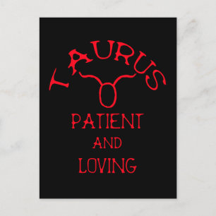 Taurus (Red Text) Postcard