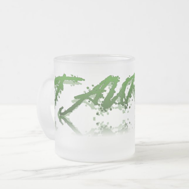 Taurus Reflection Frosted Glass Coffee Mug (Front Left)