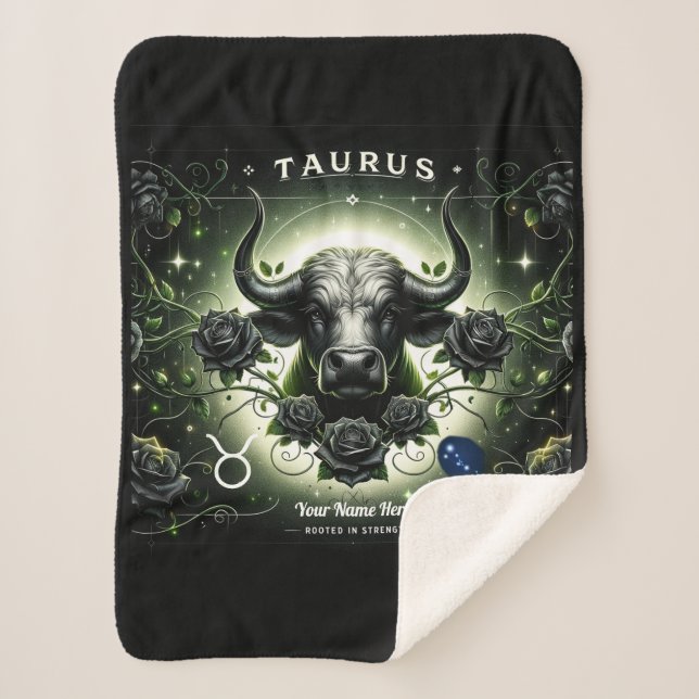 Taurus “Rooted in Strength” Sherpa Blanket (Front)