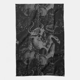 Taurus Sign Constellation Hevelius circa 1690 Tea Towel