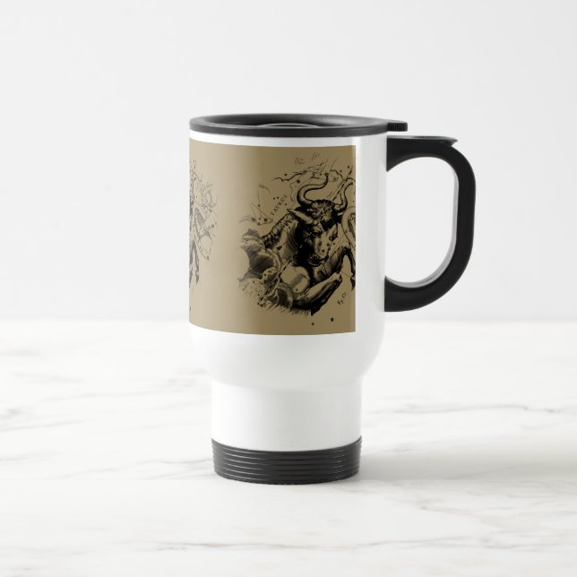 Taurus Sign Constellation Hevelius circa 1690 Travel Mug (Right)