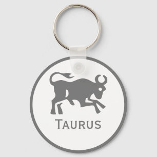 Taurus Sign of the Zodiac Design Key Ring