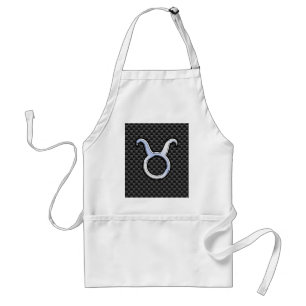 Taurus Sign on Charcoal Carbon Fibre Print Standard Apron