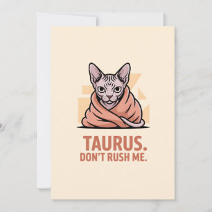 Taurus Sphynx Cat Zodiac Attitude Art Holiday Card