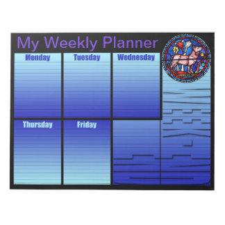 Taurus Stained Glass - Weekly Planner - Notepad