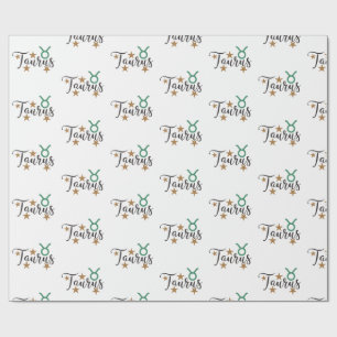 Taurus Star Sign Wrapping Paper White Background