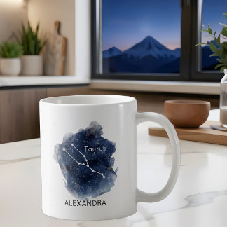 Taurus Starry Night Constellation Custom Name  Coffee Mug