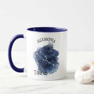 Taurus Starry Night Constellation Custom Name Mug