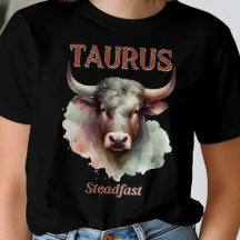 Taurus Steadfast Watercolor Bull Zodiac Sign