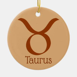 Taurus Sun Sign Zodiac Symbol  Ceramic Tree Decoration