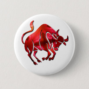 Taurus Symbol Round Button