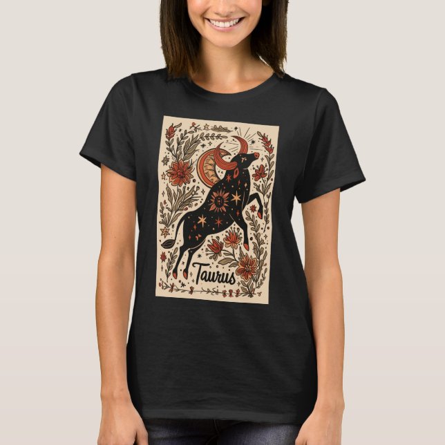 Taurus - T-Shirt Celestial Zodiac Art (Front)
