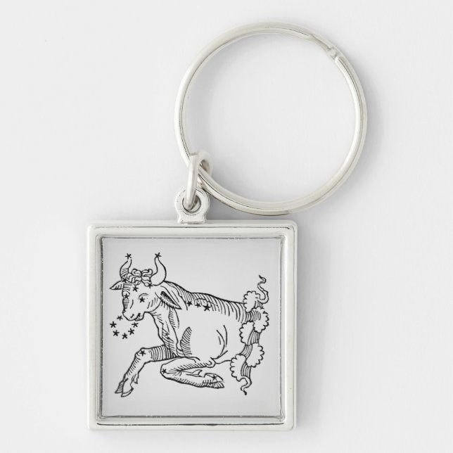 Taurus (the Bull) an illustration from the 'Poetic Key Ring (Front)