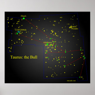 Taurus the Bull constellation Poster